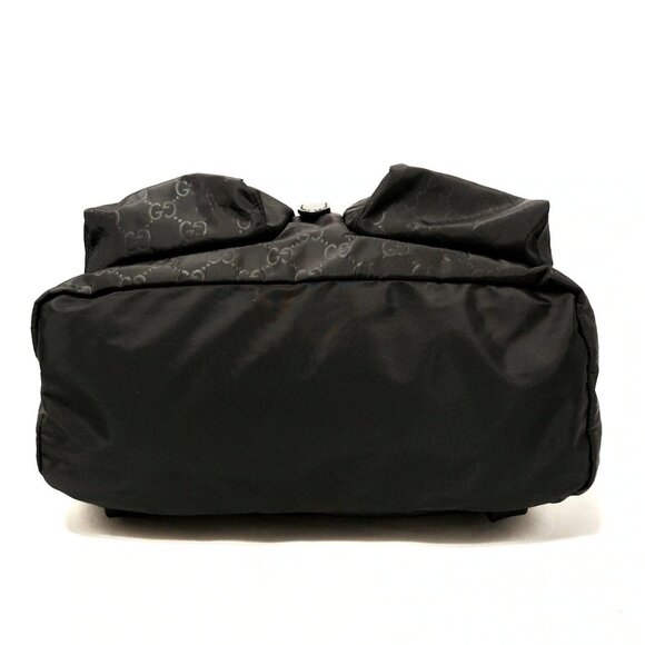 Auth GUCCI GG 510343 Black Nylon Leather Backpack - Picture 4 of 9